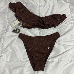 Abercrombie Shimmer Brown Swimsuit Top